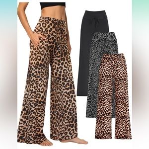 Wide Leg Yoga, Comfy Lounge Pajama Sweatpants Loose Causal Palazzo‎ with Pockets